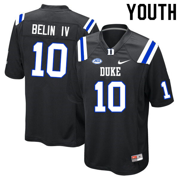 Youth #10 Henry Belin IV Duke Blue Devils College Football Jerseys Sale-Black